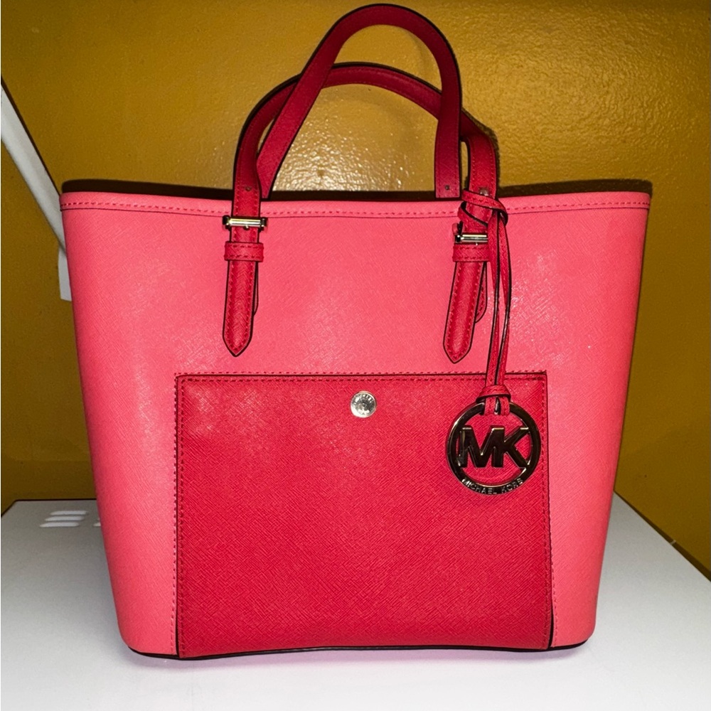 Michael Kors Coral and Red Tote